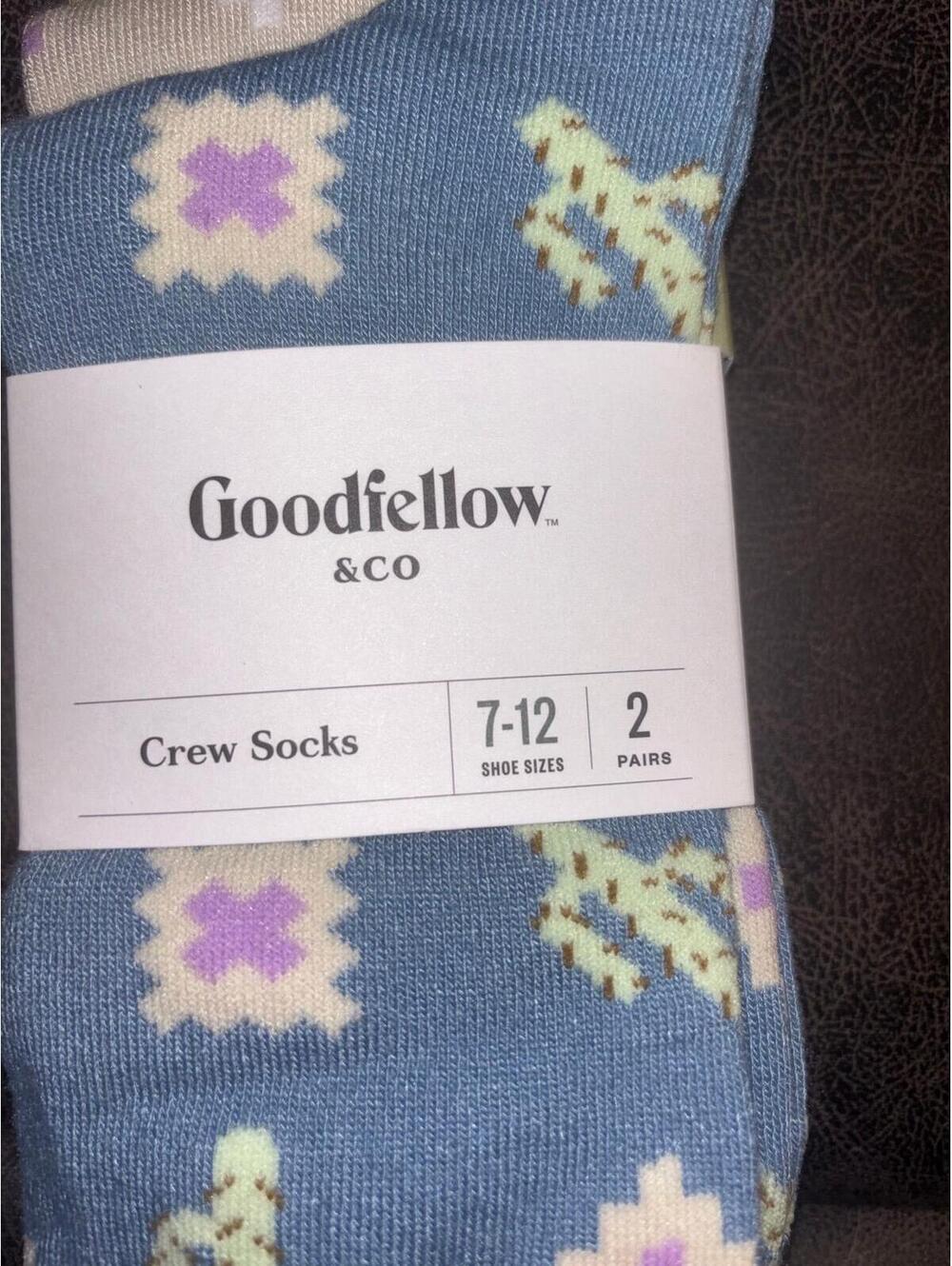 NWT Goodfellow & Co Crew Socks 2 Pack Southwest Cactus Men’s 7-12
